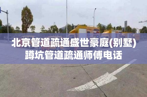 北京管道疏通盛世豪庭(别墅)蹲坑管道疏通师傅电话