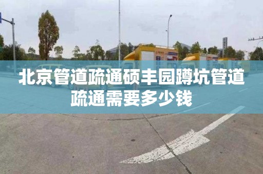 北京管道疏通硕丰园蹲坑管道疏通需要多少钱