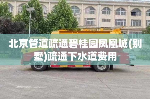 北京管道疏通碧桂园凤凰城(别墅)疏通下水道费用