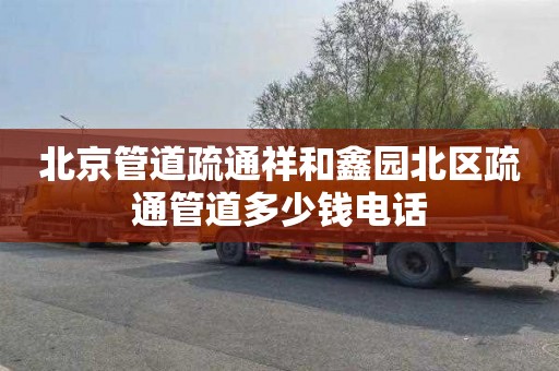 北京管道疏通祥和鑫园北区疏通管道多少钱电话