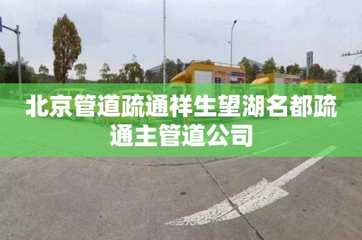 北京管道疏通祥生望湖名都疏通主管道公司