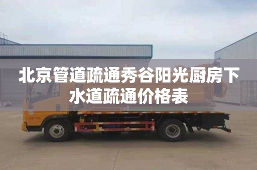 北京管道疏通秀谷阳光厨房下水道疏通价格表