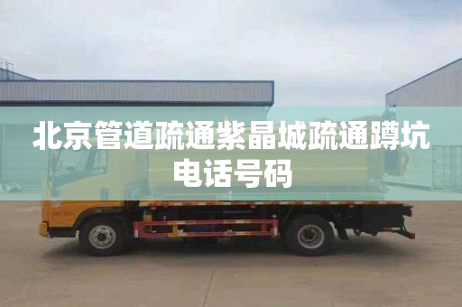 北京管道疏通紫晶城疏通蹲坑电话号码