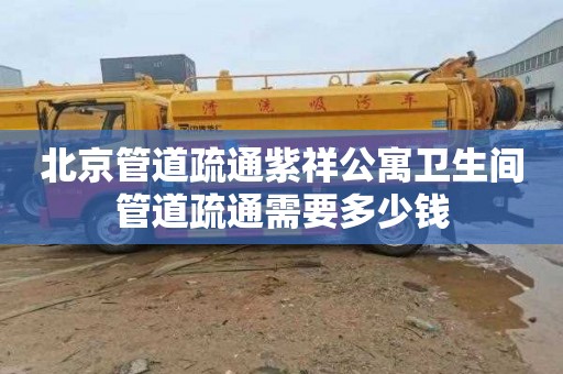 北京管道疏通紫祥公寓卫生间管道疏通需要多少钱