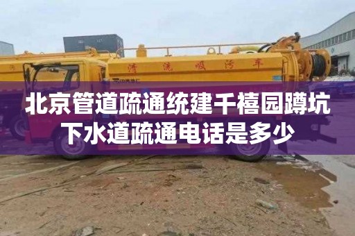 北京管道疏通统建千禧园蹲坑下水道疏通电话是多少
