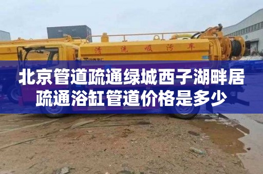 北京管道疏通绿城西子湖畔居疏通浴缸管道价格是多少