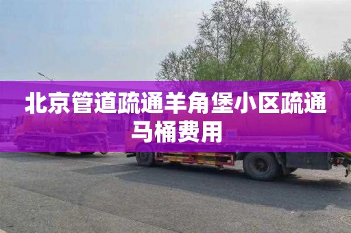 北京管道疏通羊角堡小区疏通马桶费用