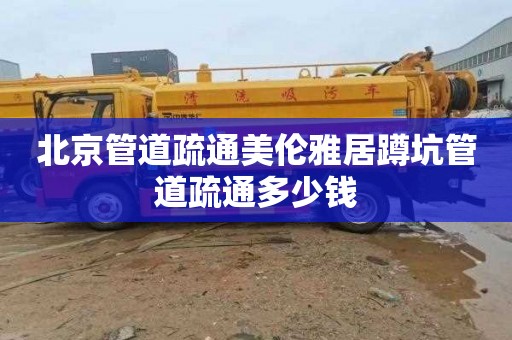 北京管道疏通美伦雅居蹲坑管道疏通多少钱