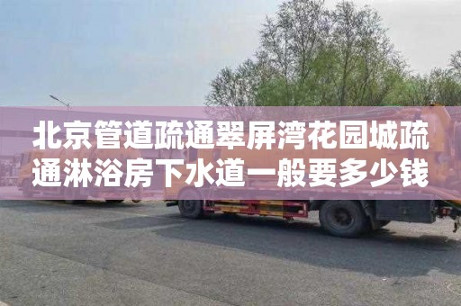 北京管道疏通翠屏湾花园城疏通淋浴房下水道一般要多少钱