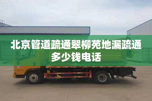 北京管道疏通翠柳苑地漏疏通多少钱电话