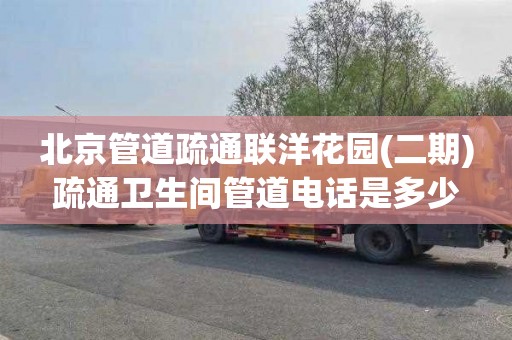 北京管道疏通联洋花园(二期)疏通卫生间管道电话是多少