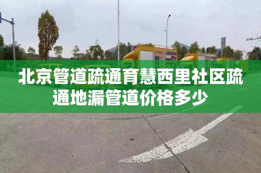 北京管道疏通育慧西里社区疏通地漏管道价格多少