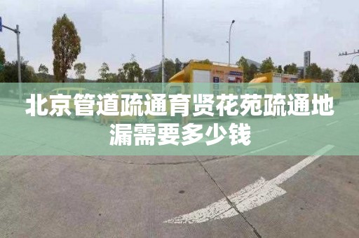 北京管道疏通育贤花苑疏通地漏需要多少钱