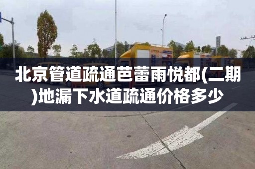 北京管道疏通芭蕾雨悦都(二期)地漏下水道疏通价格多少