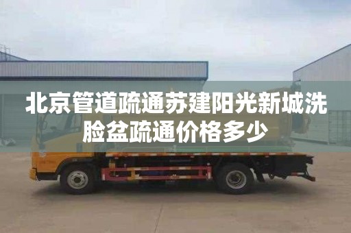 北京管道疏通苏建阳光新城洗脸盆疏通价格多少