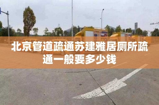 北京管道疏通苏建雅居厕所疏通一般要多少钱