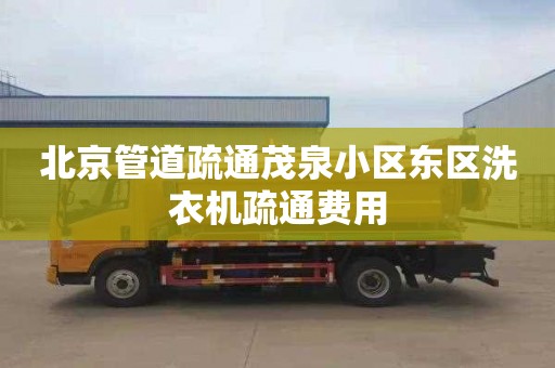 北京管道疏通茂泉小区东区洗衣机疏通费用