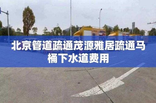 北京管道疏通茂源雅居疏通马桶下水道费用