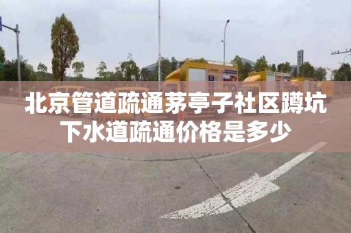 北京管道疏通茅亭子社区蹲坑下水道疏通价格是多少