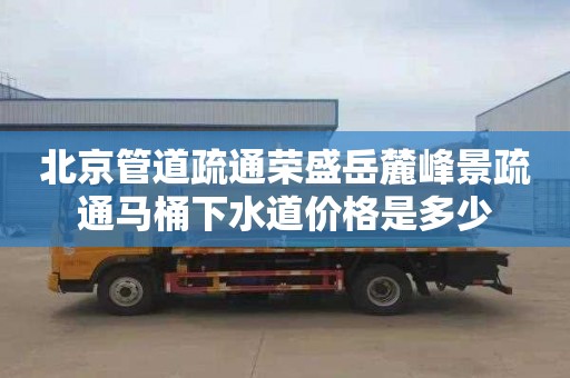 北京管道疏通荣盛岳麓峰景疏通马桶下水道价格是多少