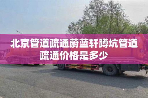 北京管道疏通蔚蓝轩蹲坑管道疏通价格是多少