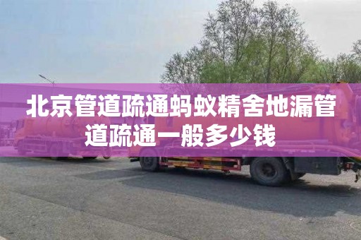 北京管道疏通蚂蚁精舍地漏管道疏通一般多少钱
