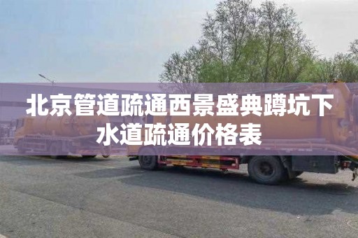 北京管道疏通西景盛典蹲坑下水道疏通价格表