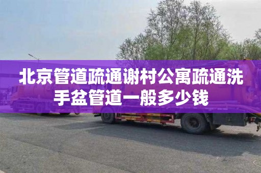 北京管道疏通谢村公寓疏通洗手盆管道一般多少钱