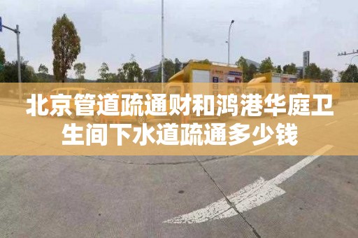 北京管道疏通财和鸿港华庭卫生间下水道疏通多少钱