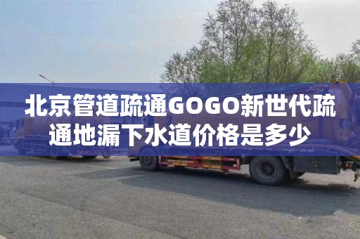 北京管道疏通GOGO新世代疏通地漏下水道价格是多少
