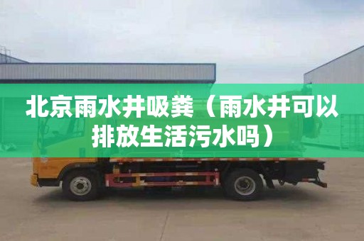 北京雨水井吸粪（雨水井可以排放生活污水吗）