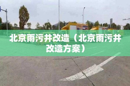 北京雨污井改造（北京雨污井改造方案）
