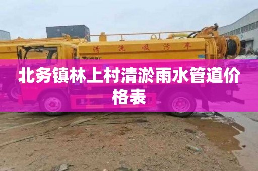 北务镇林上村清淤雨水管道价格表