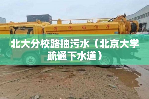 北大分校路抽污水（北京大学疏通下水道）