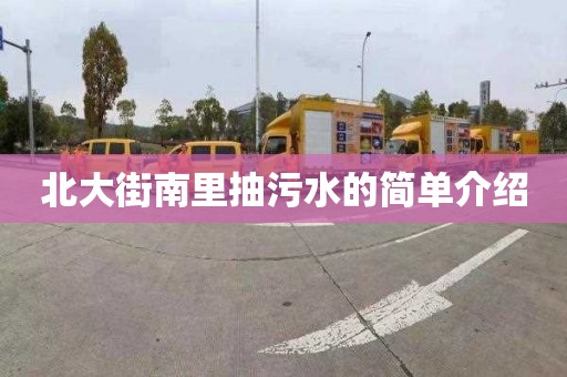 北大街南里抽污水的简单介绍