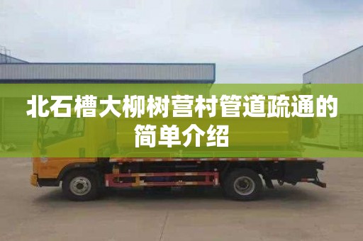 北石槽大柳树营村管道疏通的简单介绍