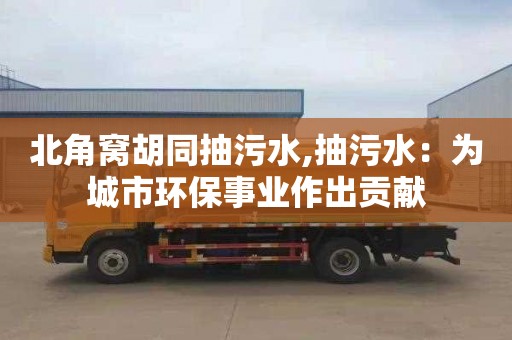 北角窝胡同抽污水,抽污水：为城市环保事业作出贡献