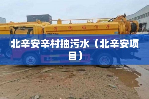 北辛安辛村抽污水（北辛安项目）