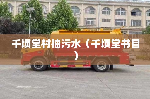 千顷堂村抽污水（千顷堂书目）