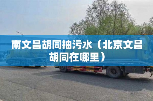 南文昌胡同抽污水（北京文昌胡同在哪里）