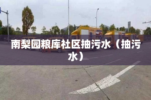 南梨园粮库社区抽污水（抽污水）