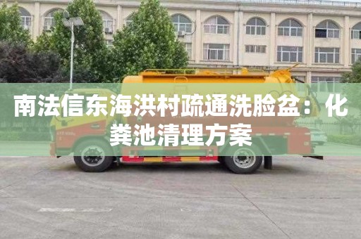 南法信东海洪村疏通洗脸盆：化粪池清理方案