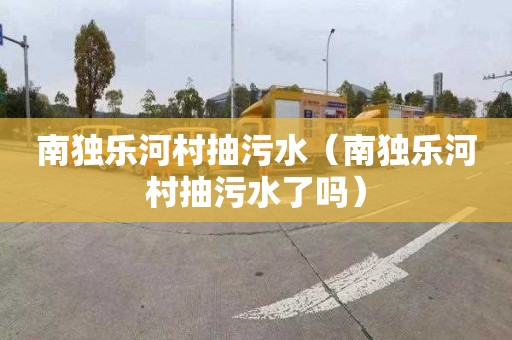 南独乐河村抽污水（南独乐河村抽污水了吗）