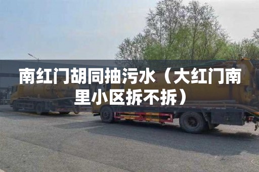 南红门胡同抽污水（大红门南里小区拆不拆）