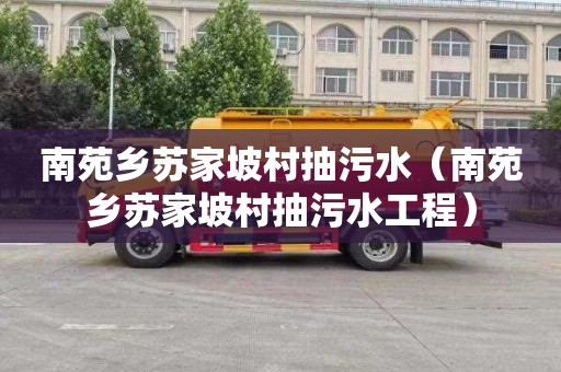 南苑乡苏家坡村抽污水（南苑乡苏家坡村抽污水工程）