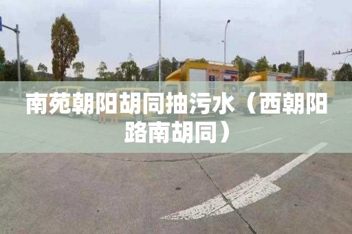 南苑朝阳胡同抽污水（西朝阳路南胡同）