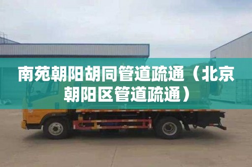 南苑朝阳胡同管道疏通（北京朝阳区管道疏通）