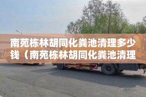 南苑栋林胡同化粪池清理多少钱（南苑栋林胡同化粪池清理多少钱一平）