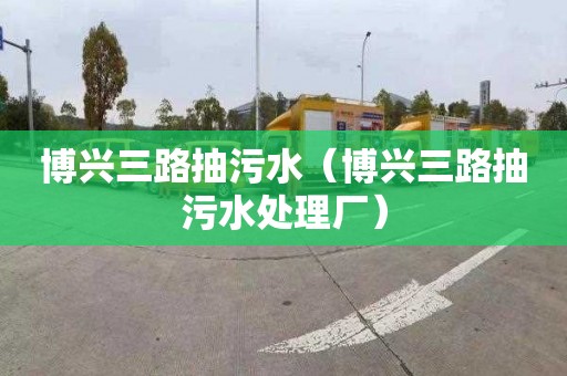 博兴三路抽污水（博兴三路抽污水处理厂）