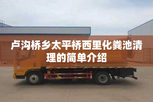 卢沟桥乡太平桥西里化粪池清理的简单介绍